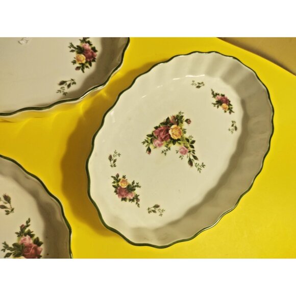 Royal Albert Quiche Tart Flan Tray Old Country Roses set of 3 (9", 10.5", 12.5") - Picture 15 of 16
